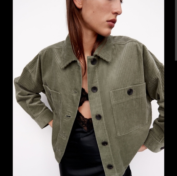 Zara cropped corduroy jacket - Picture 1 of 3